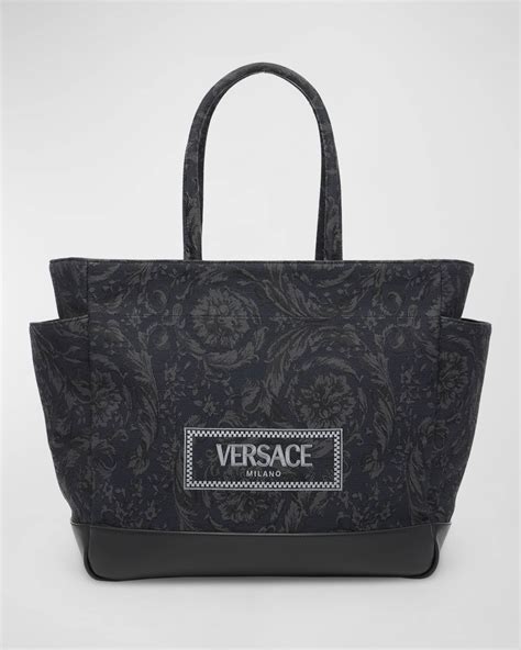 versace diaper bag|versace barocco jacquard tote bag.